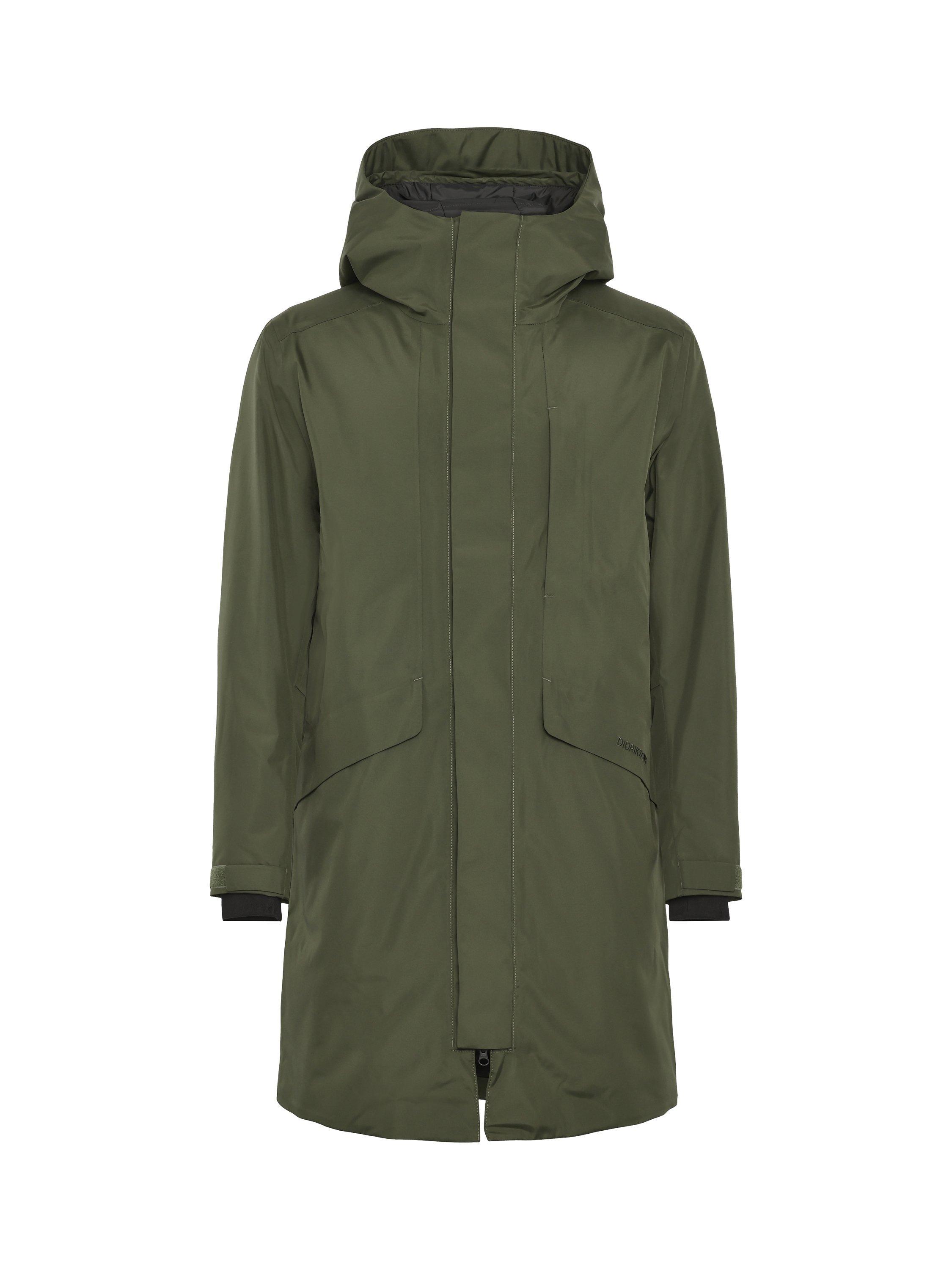 Product image 10 of 11, which shows Didriksons Kenny Waterproof Padded Hooded Parka Coat, Deep Green, S