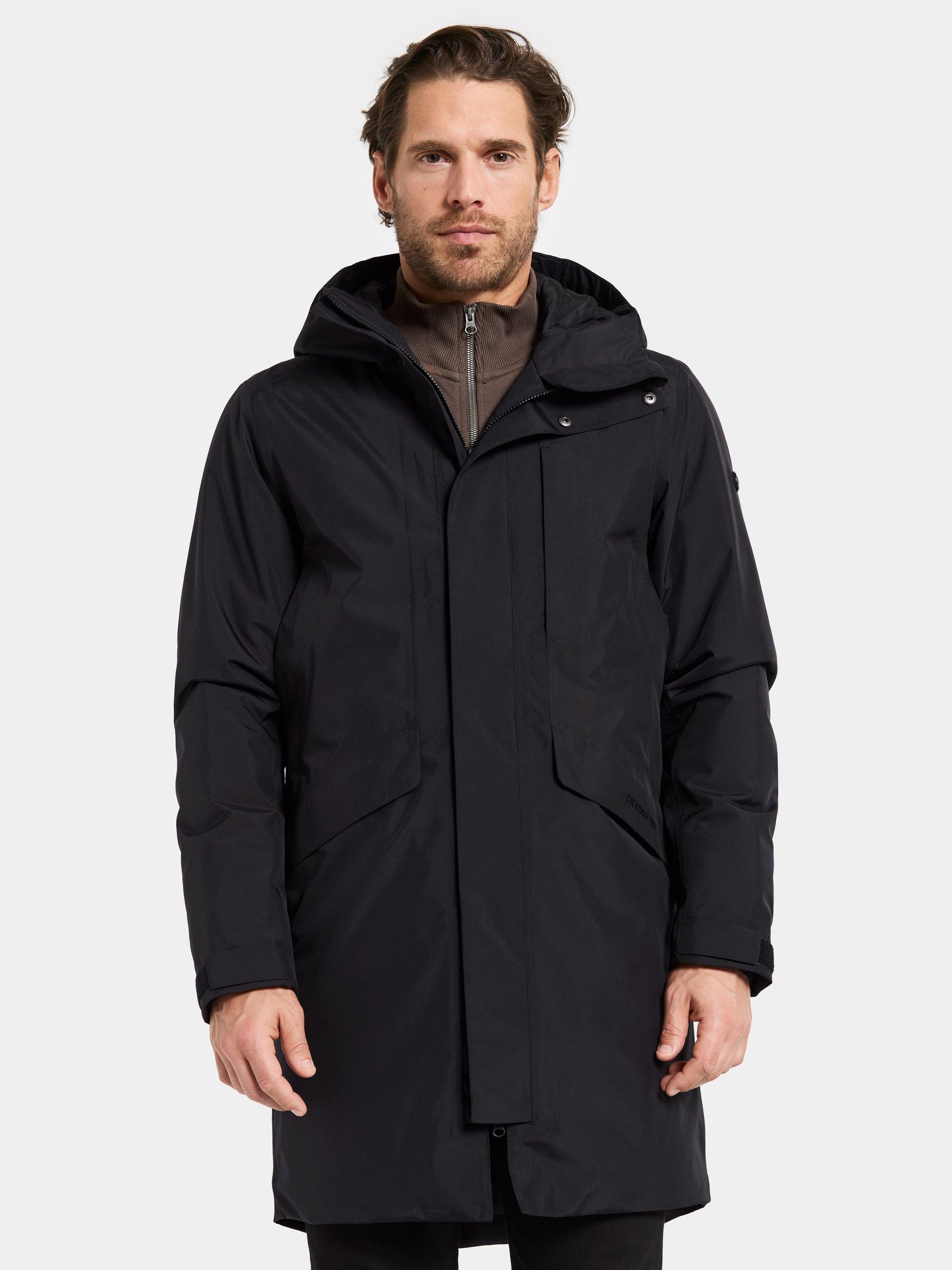 Product image 1 of 11, which shows Didriksons Kenny Waterproof Padded Hooded Parka Coat, Black, S