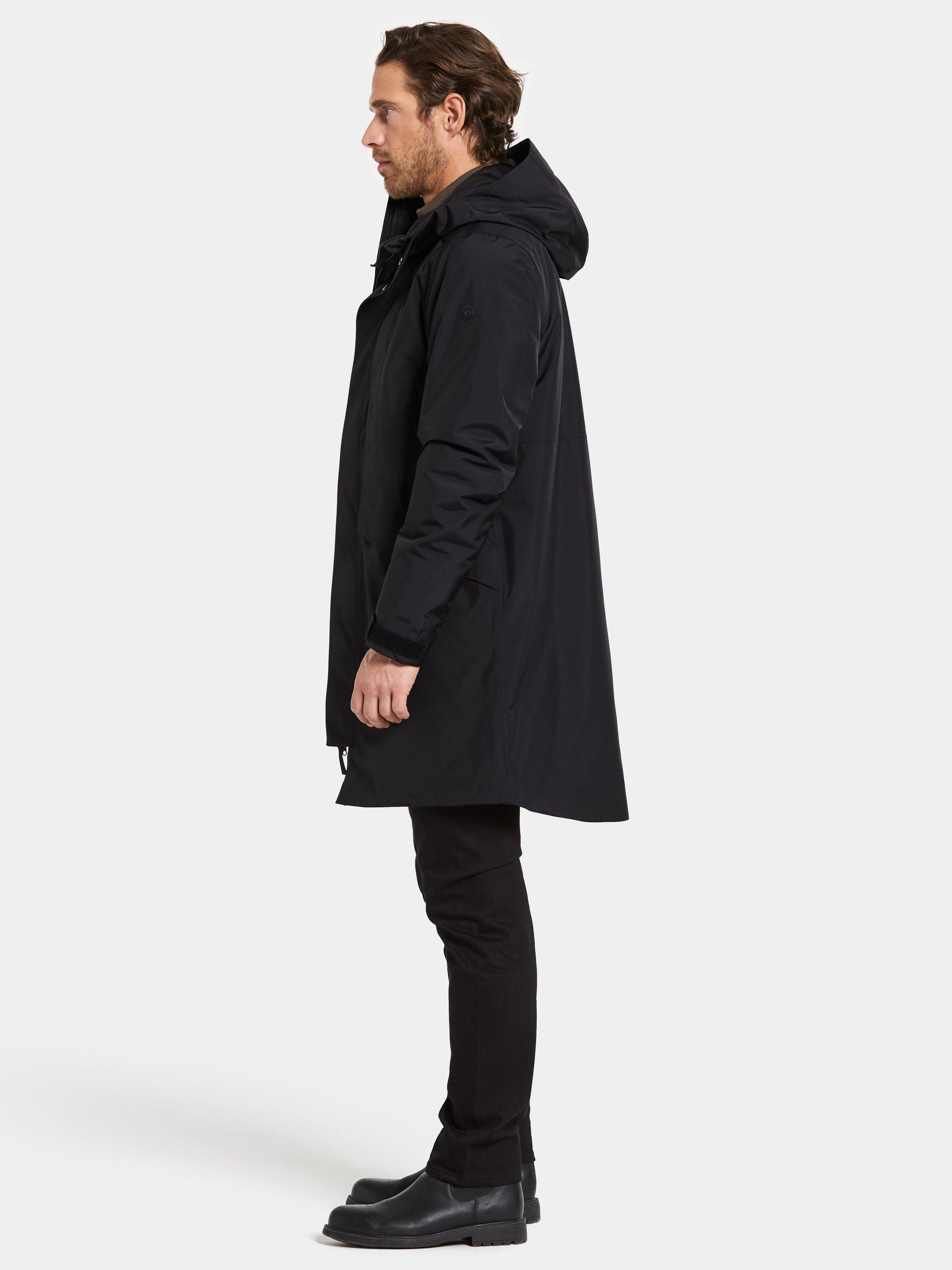 Product image 3 of 11, which shows Didriksons Kenny Waterproof Padded Hooded Parka Coat, Black, S