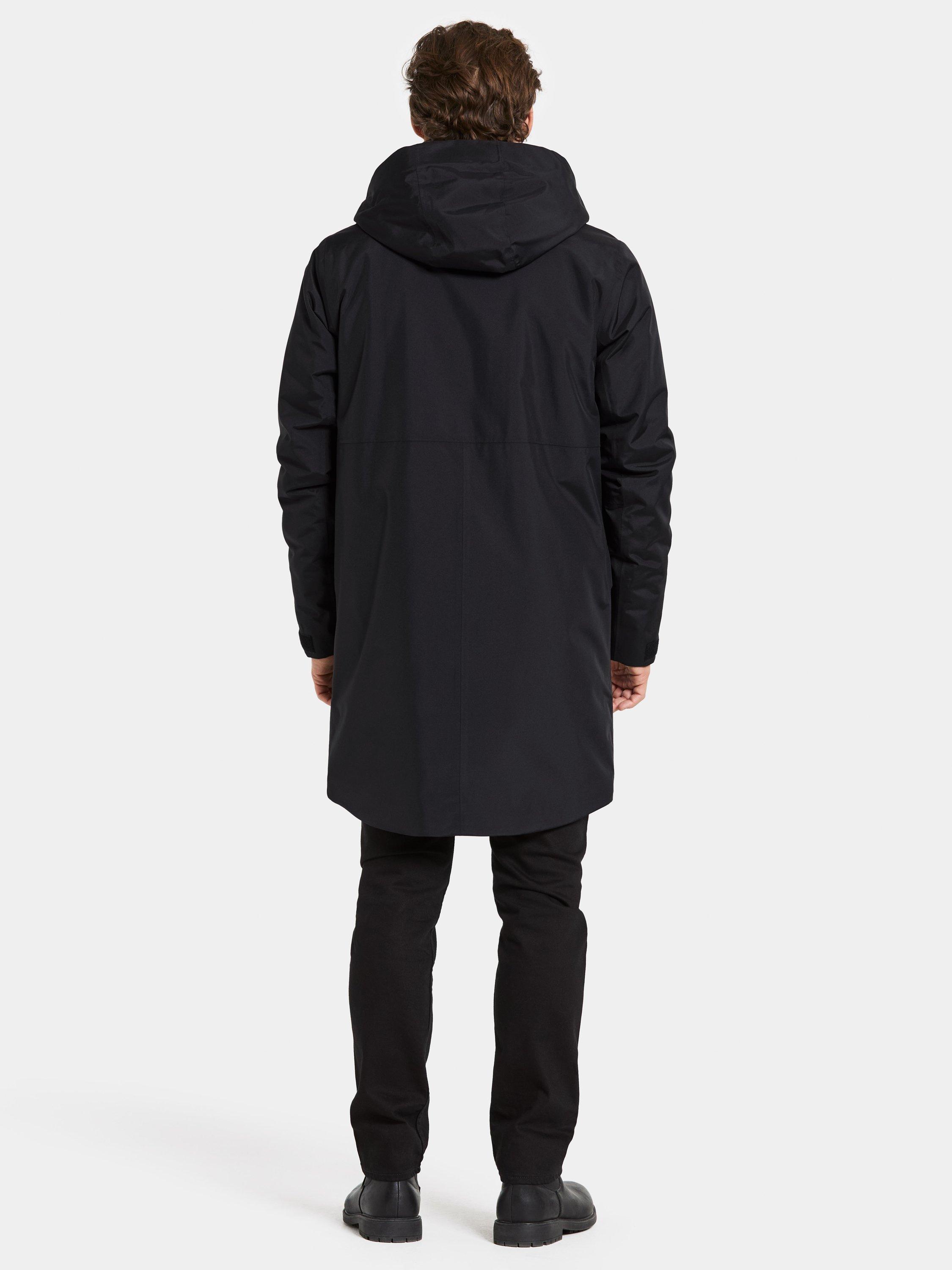 Product image 4 of 11, which shows Didriksons Kenny Waterproof Padded Hooded Parka Coat, Black, S