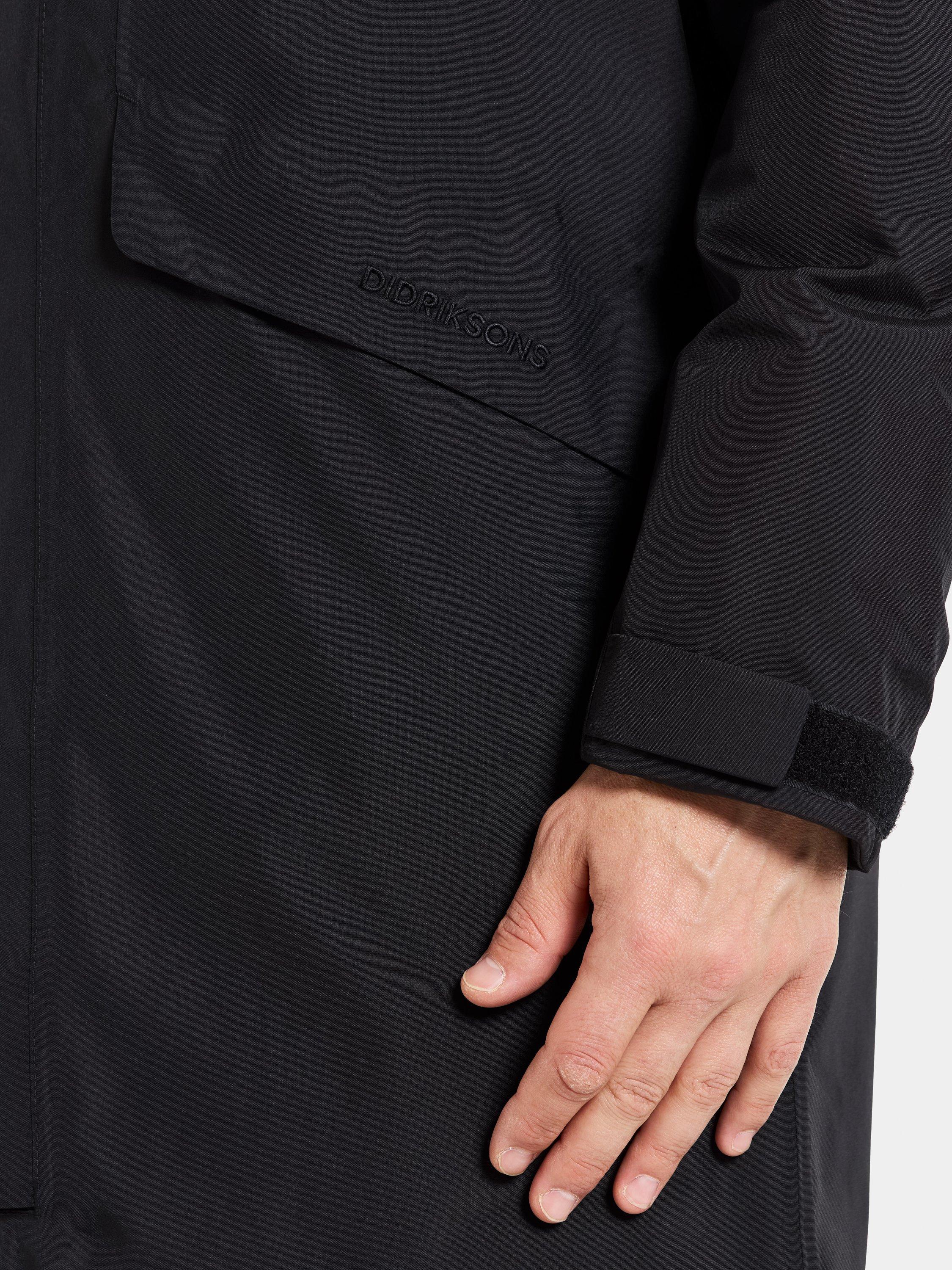 Product image 7 of 11, which shows Didriksons Kenny Waterproof Padded Hooded Parka Coat, Black, S