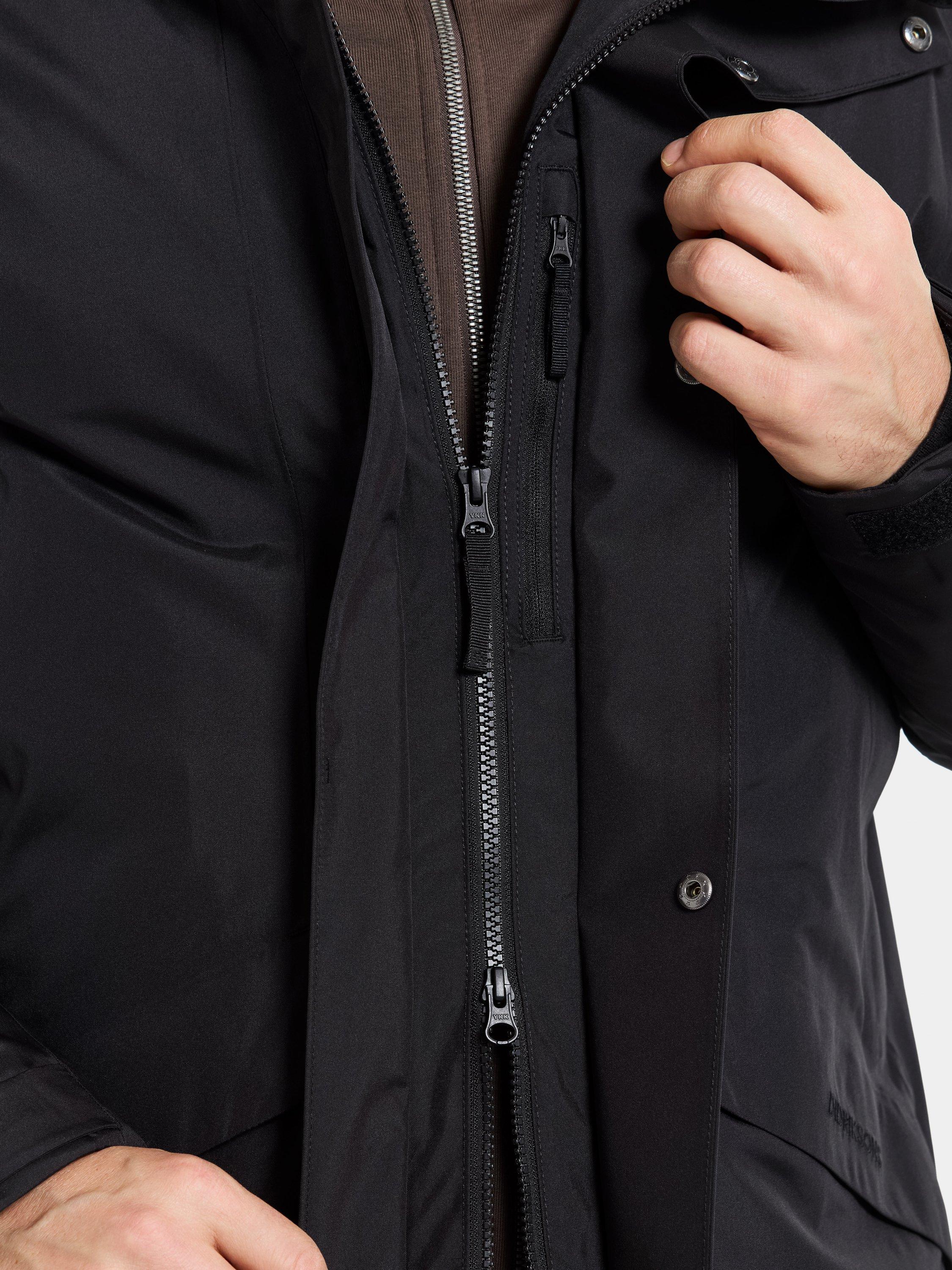 Product image 8 of 11, which shows Didriksons Kenny Waterproof Padded Hooded Parka Coat, Black, S