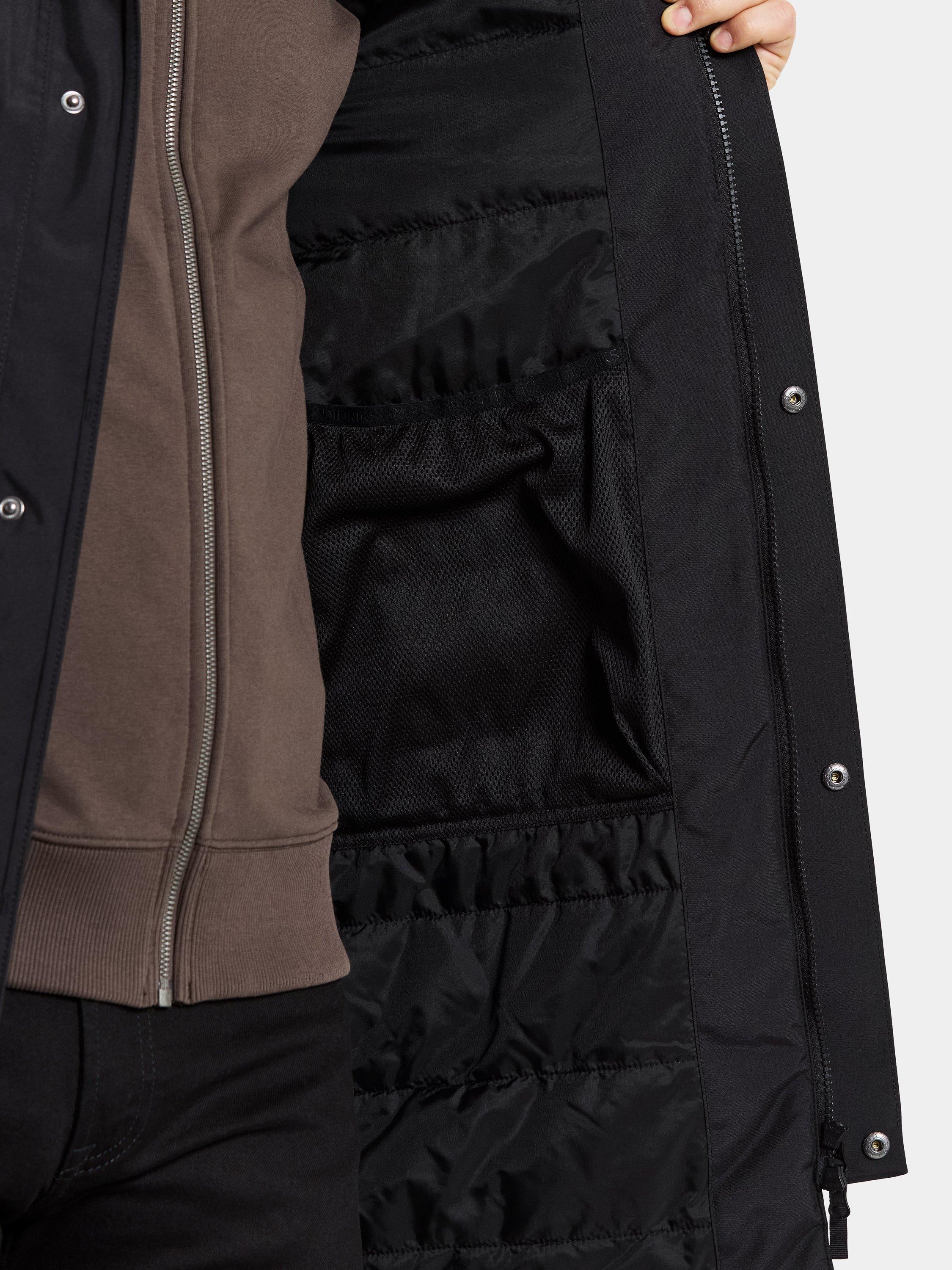 Product image 9 of 11, which shows Didriksons Kenny Waterproof Padded Hooded Parka Coat, Black, S