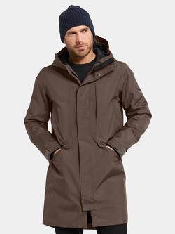 Didriksons Kenny Waterproof Padded Hooded Parka Coat, Mocha Brown