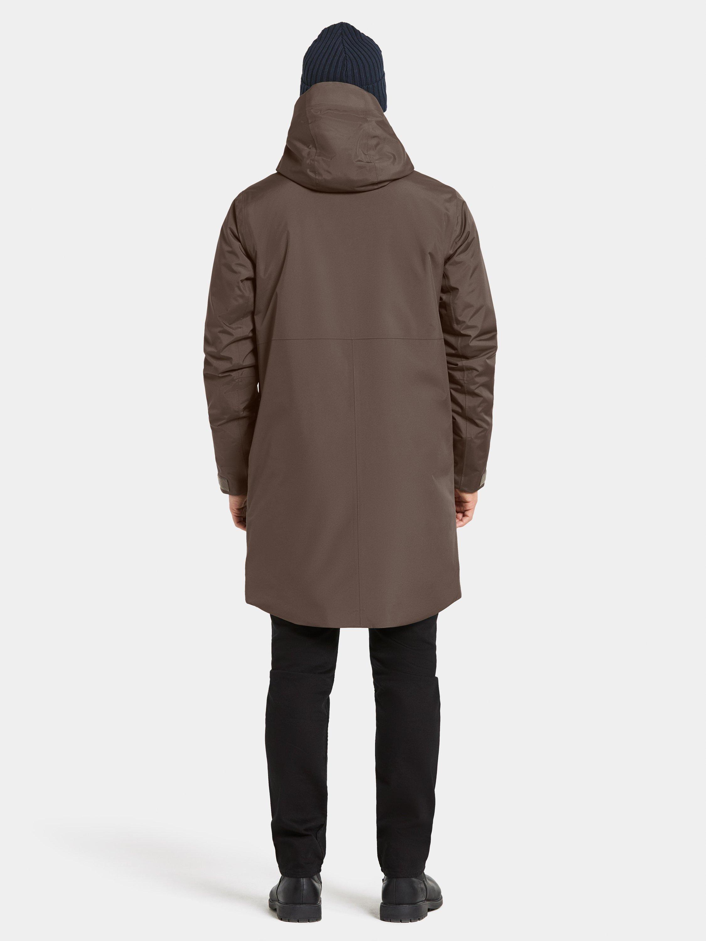 Didriksons Kenny Waterproof Padded Hooded Parka Coat, Mocha Brown