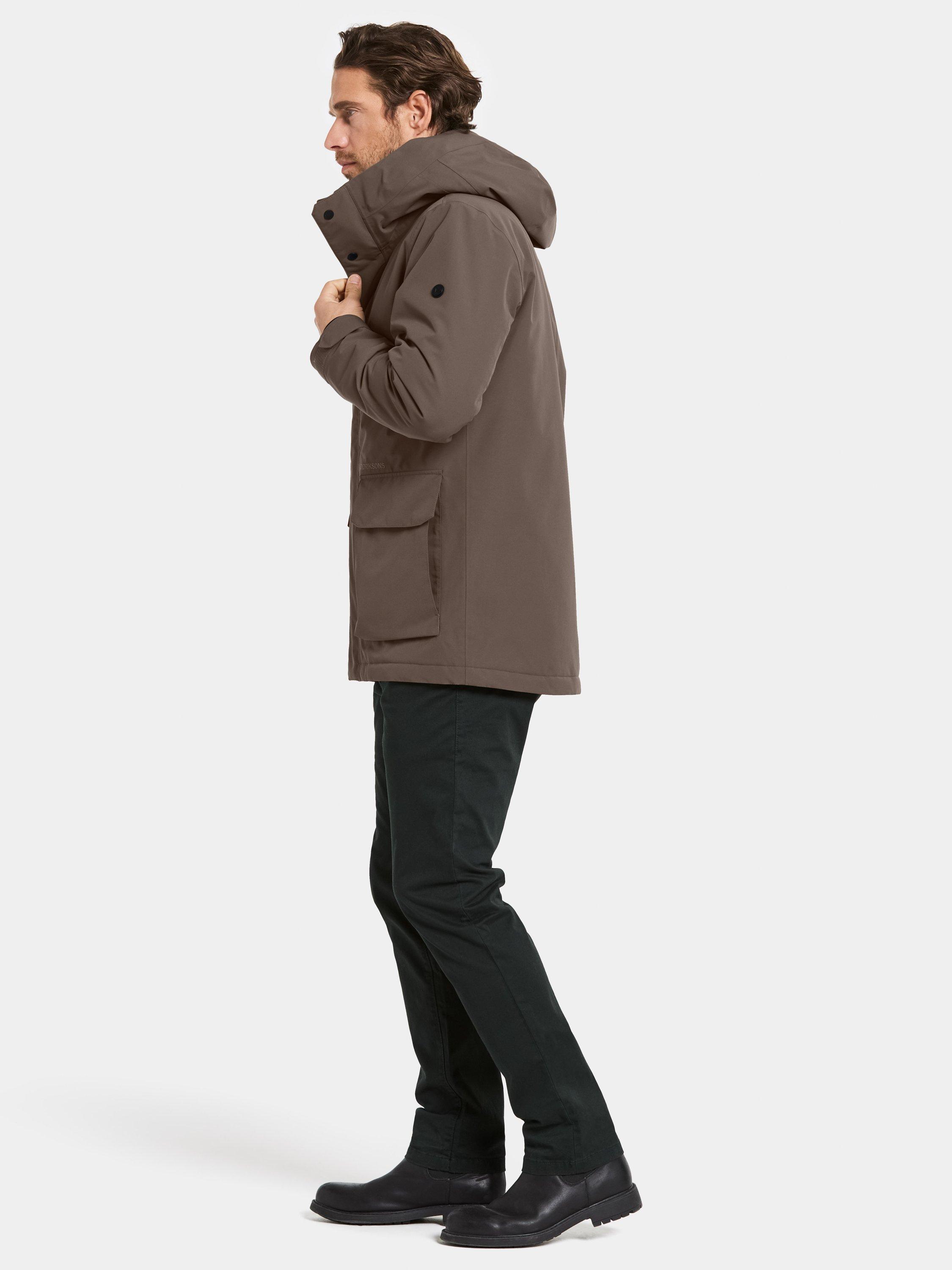Product image 3 of 11, which shows Didriksons Liam Waterproof Padded Hooded Parka Coat, Mocha Brown, S