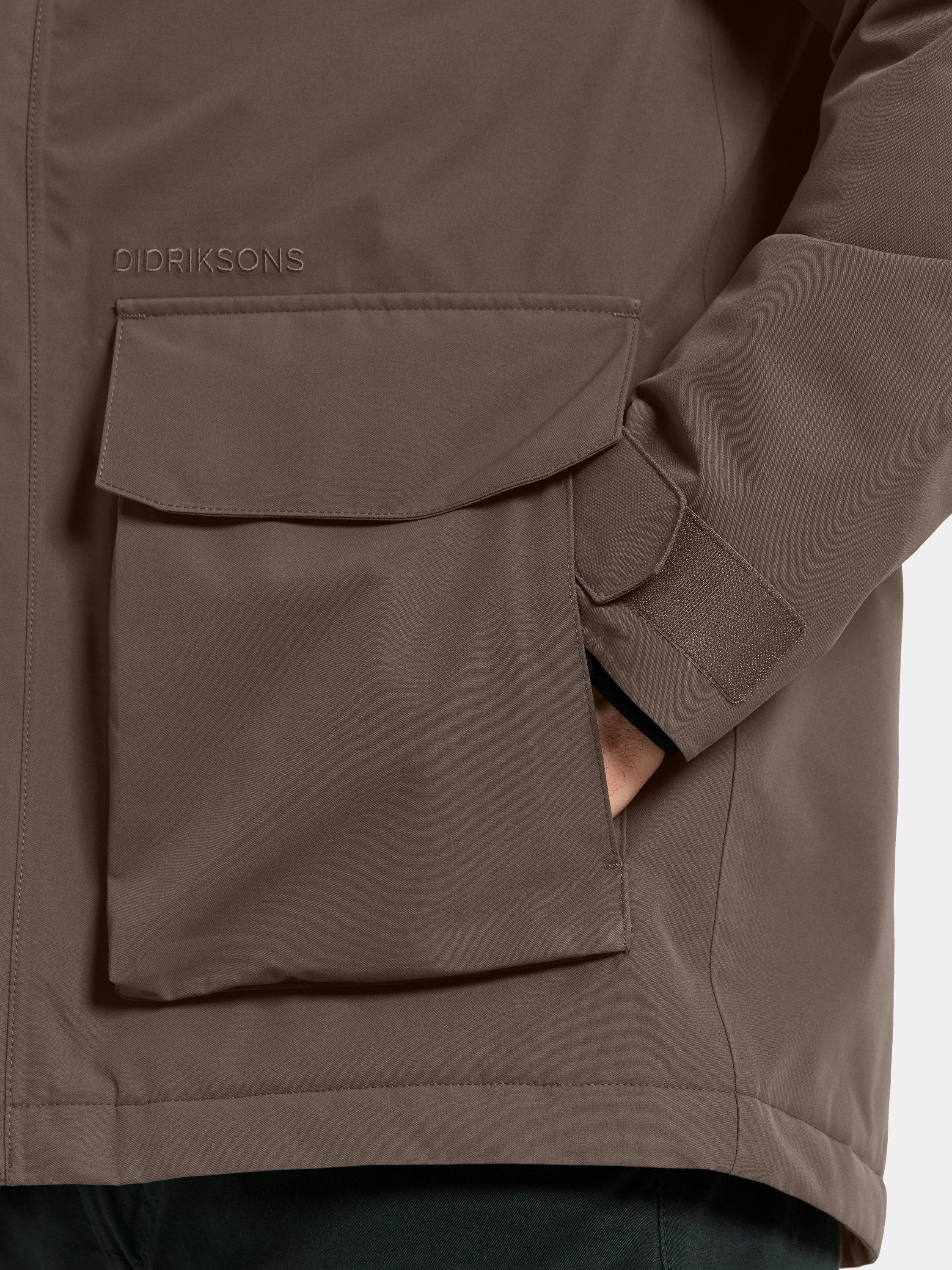 Product image 7 of 11, which shows Didriksons Liam Waterproof Padded Hooded Parka Coat, Mocha Brown, S