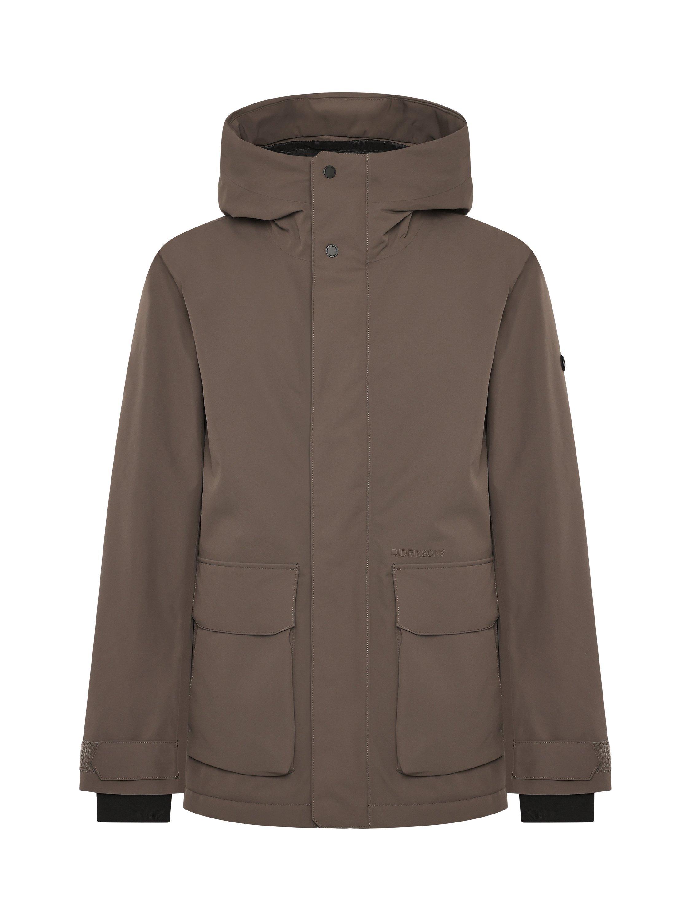 Product image 10 of 11, which shows Didriksons Liam Waterproof Padded Hooded Parka Coat, Mocha Brown, S