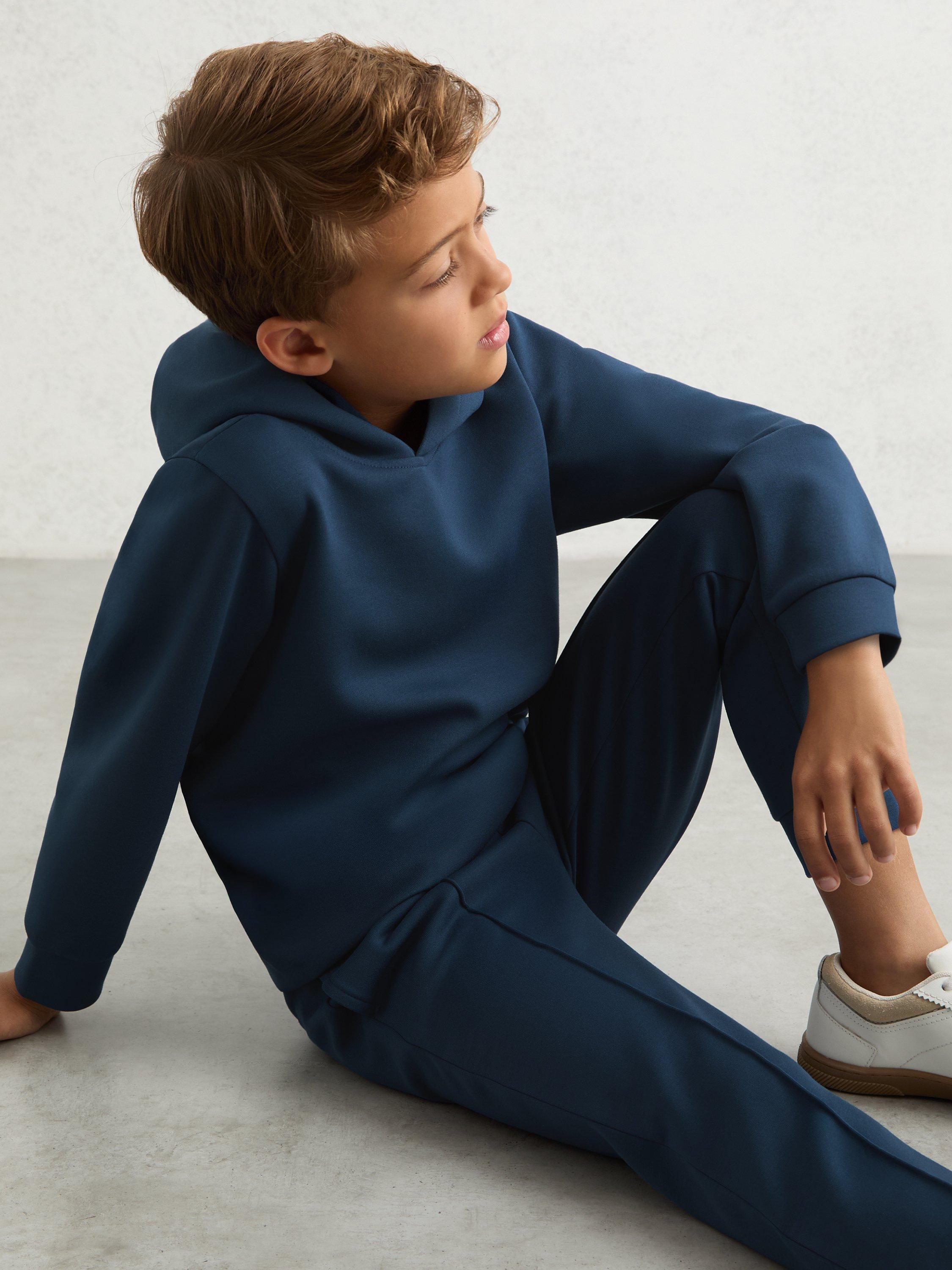 Product image 2 of 4, which shows Reiss Kids' Premier Drawstring Joggers, Ocean Blue, 4-5 years