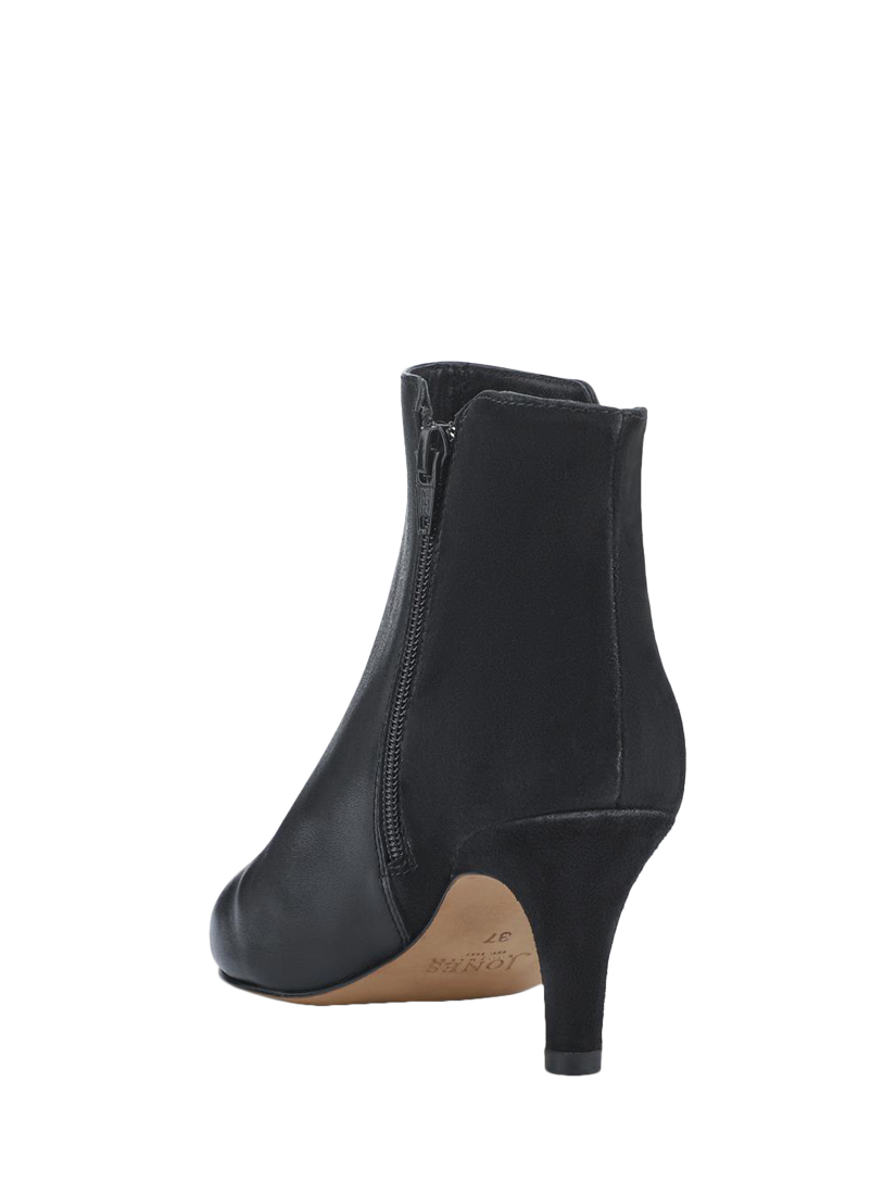 Product image 4 of 6, which shows Jones Bootmaker Laci Leather Stiletto Heel Ankle Boots, Black, 4