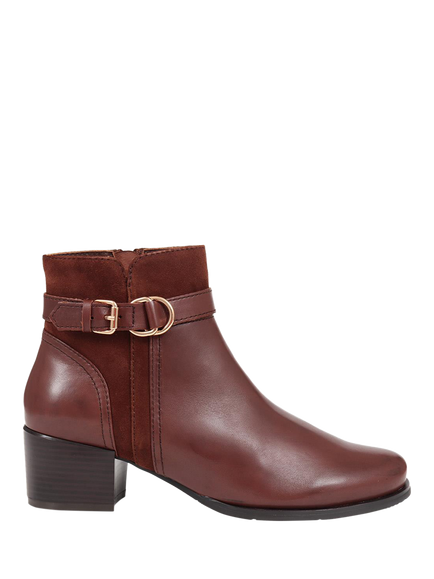 Jones Bootmaker Sarina Leather Heeled Ankle Boots, Brown