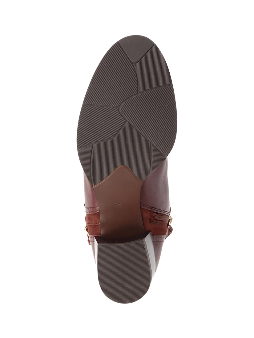 Product image 6 of 6, which shows Jones Bootmaker Sarina Leather Heeled Ankle Boots, Brown, 3