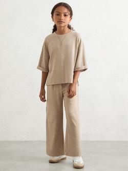 Reiss Kids' Finley T-Shirt and Joggers Set, Oatmeal, Oatmeal