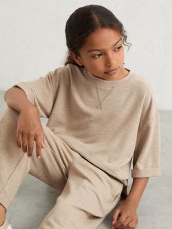 Reiss Kids' Finley T-Shirt and Joggers Set, Oatmeal - view 2, Oatmeal