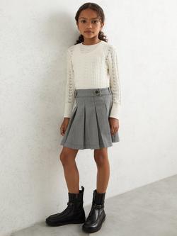 Reiss Kids' Molly Checked Mini Skirt, Black/White - view 2, Black/White