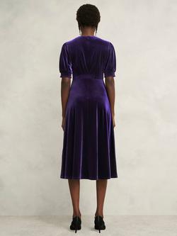 Hobbs Dormer Velvet Midi Dress, Midnight Purple - view 2, Midnight Purple