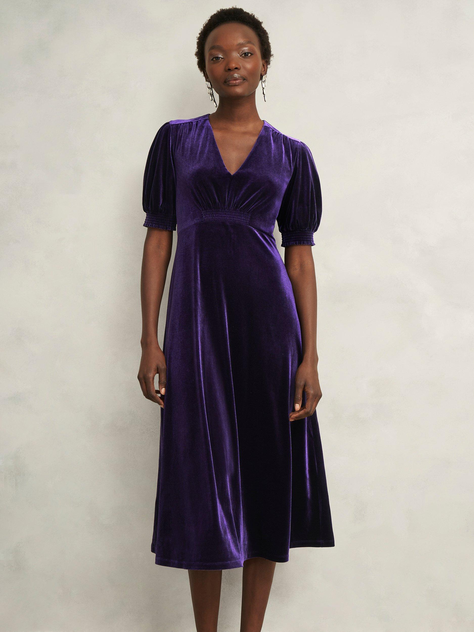 purple velvet midi dress Alex Perry Gathered Stretch-velvet Midi Dress - Women - Violet Dresses