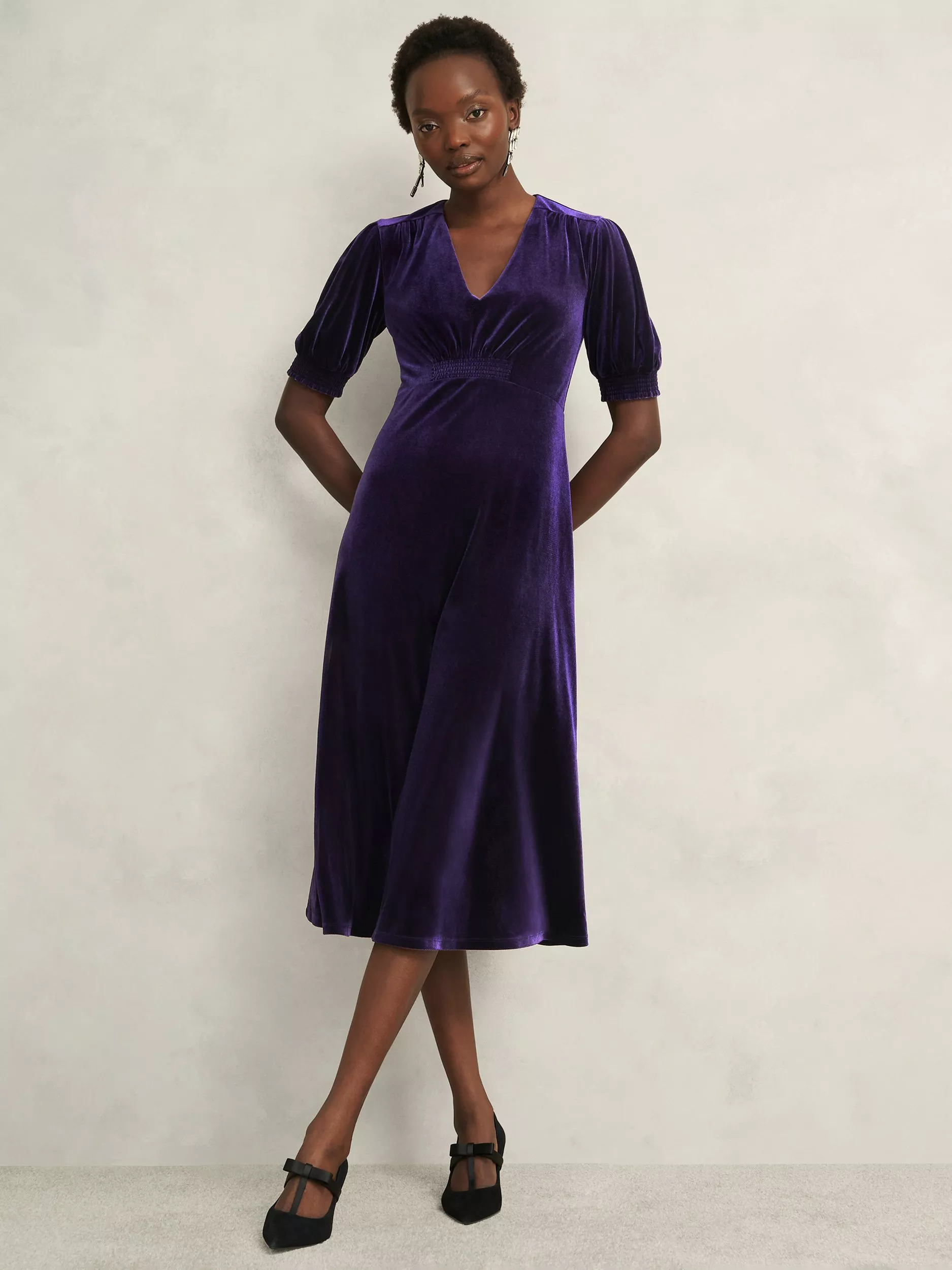 light purple velvet dress Off Shoulder Velvet Dress in Lavender