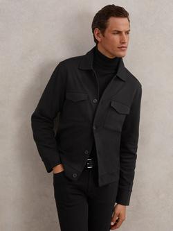 Reiss Finley Overshirt, Black, Black