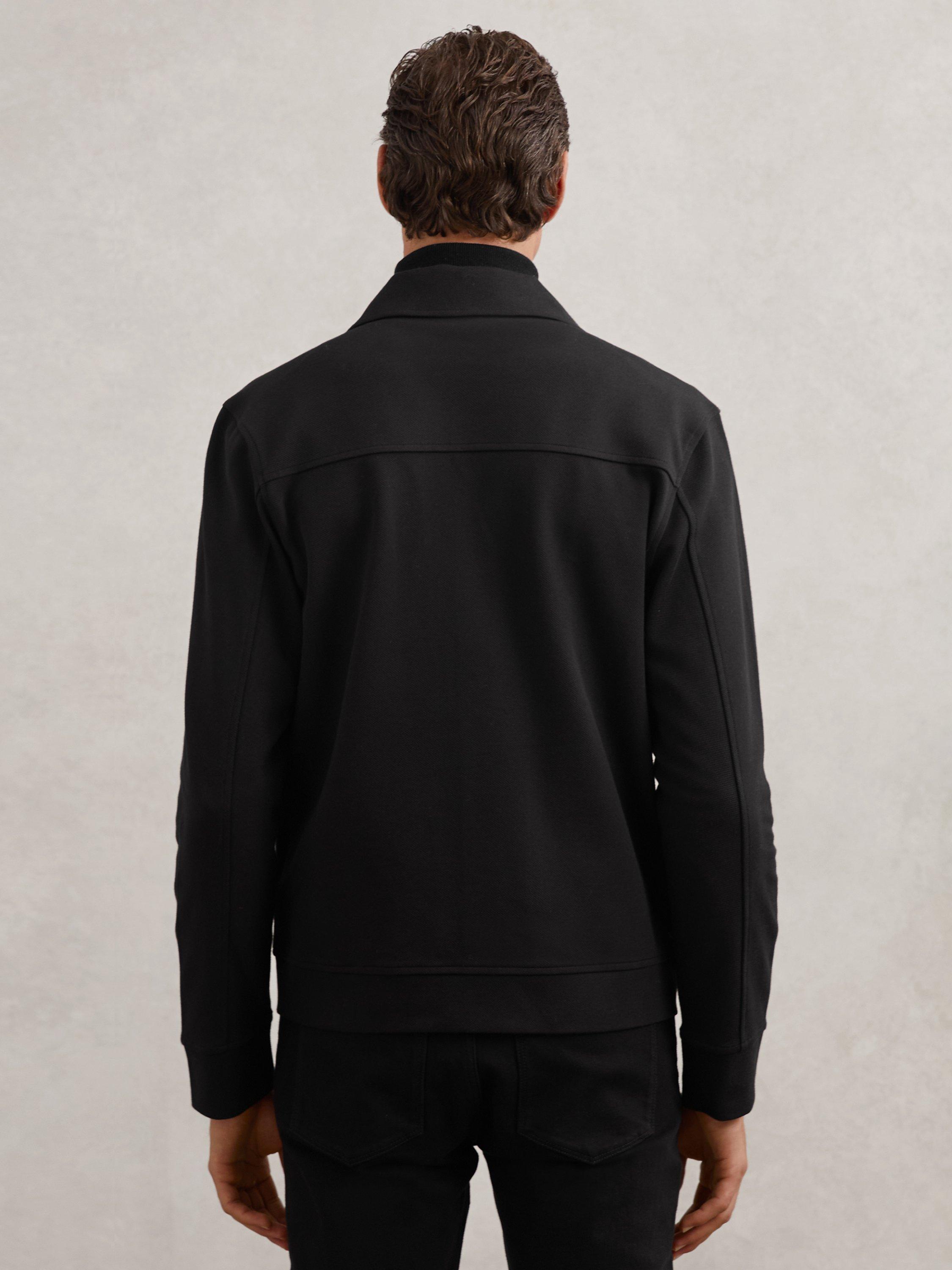 Product image 2 of 5, which shows Reiss Finley Overshirt, Black, M