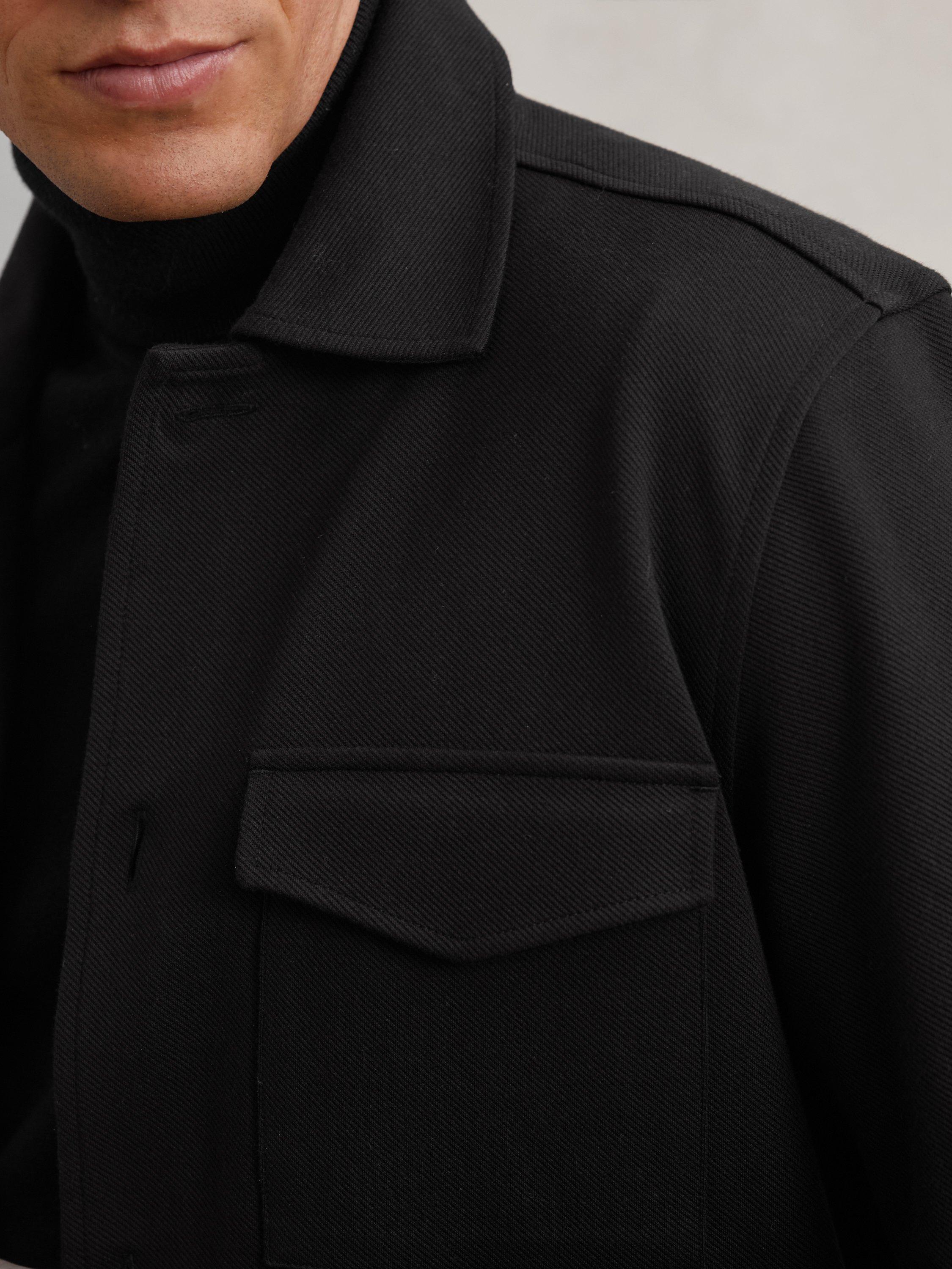 Product image 4 of 5, which shows Reiss Finley Overshirt, Black, M