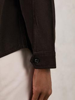 Reiss Kai Twin Pocket Cotton Corduroy Overshirt, Brown - view 2, Brown