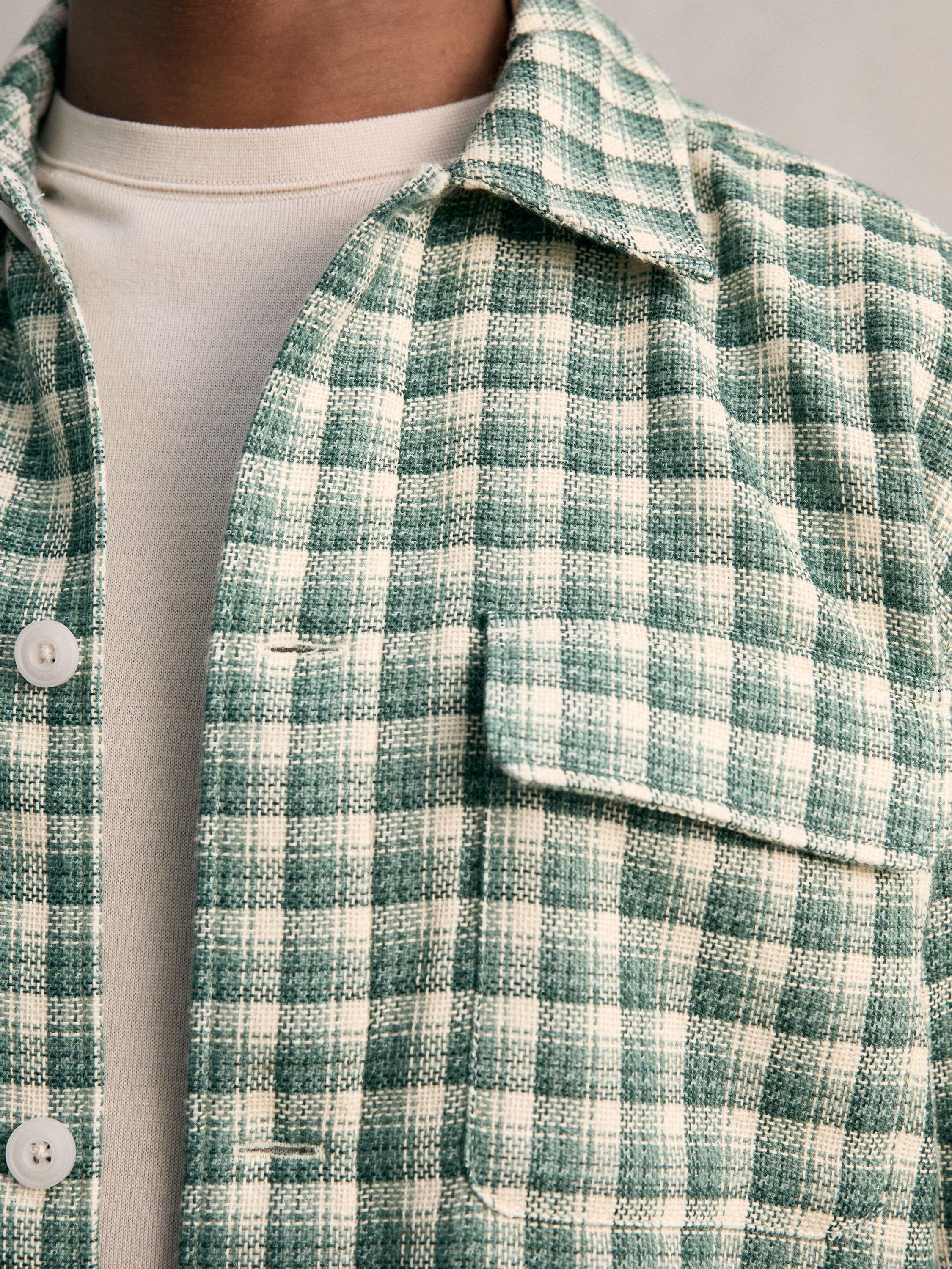 Product image 4 of 5, which shows Reiss Ribona Check Shirt, Green, XS