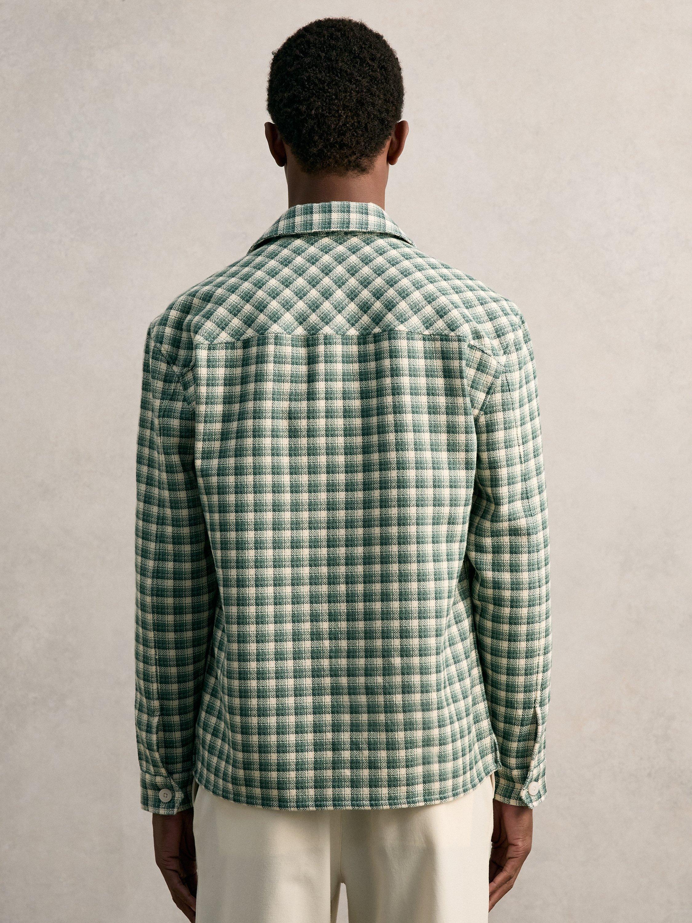 Product image 5 of 5, which shows Reiss Ribona Check Shirt, Green, XS