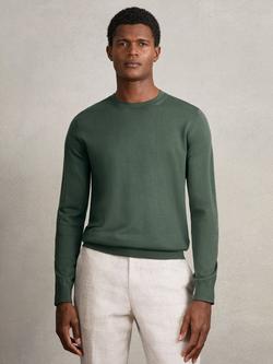 Reiss Wessex Knit Merino Wool Jumper, Kale Green