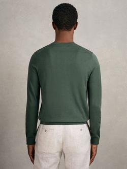Reiss Wessex Knit Merino Wool Jumper - view 2, Kale Green