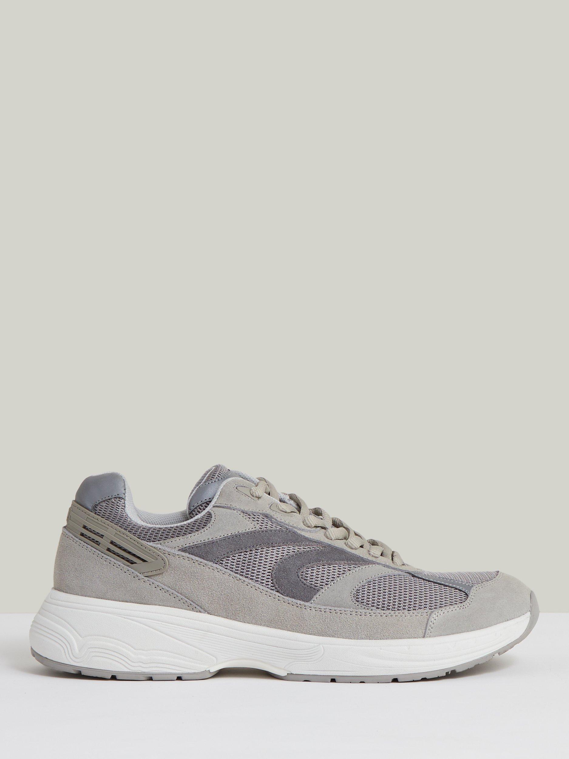 Product image 1 of 5, which shows Reiss Nido Lace Up Trainers, Grey, 7