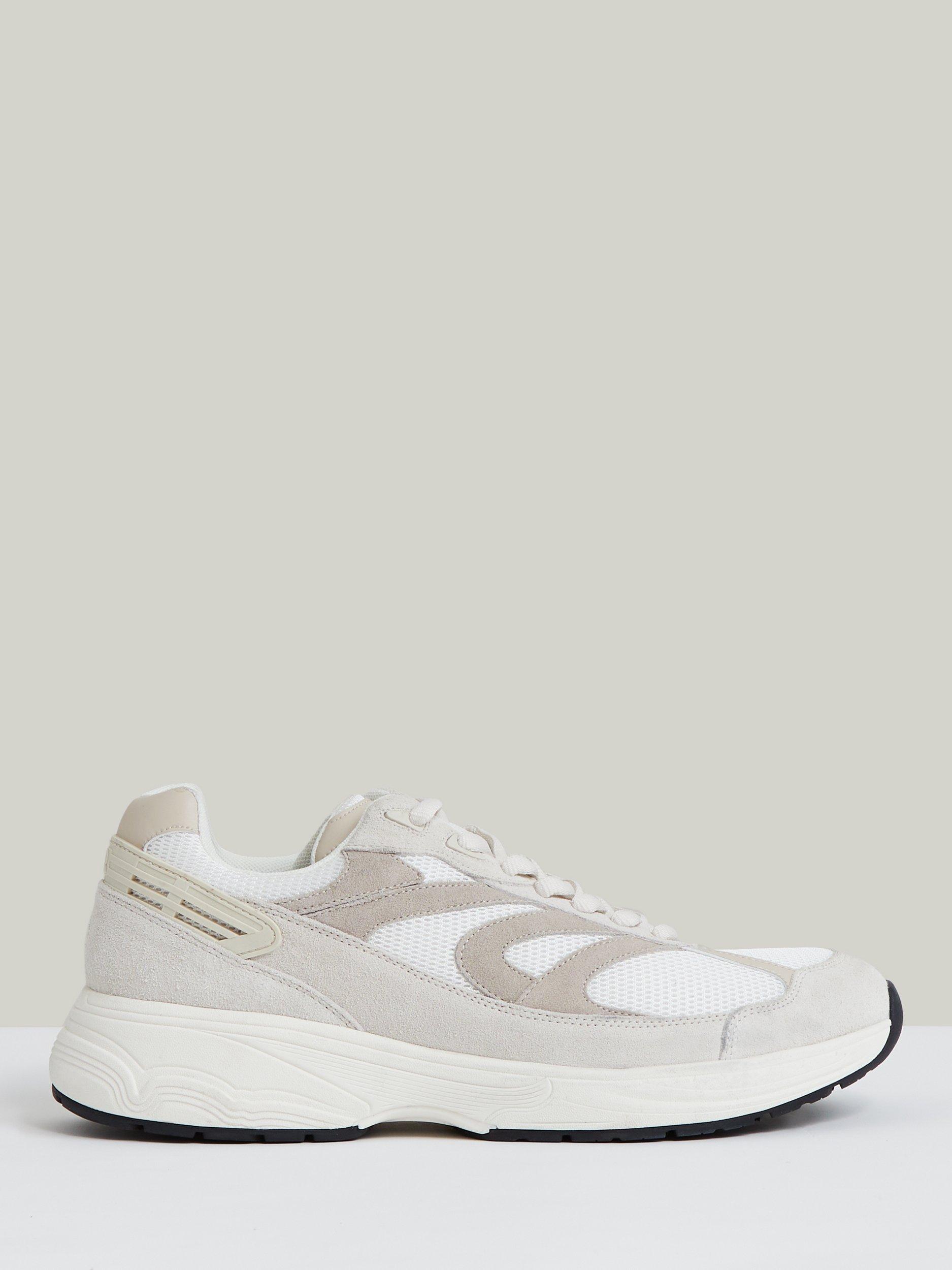 Product image 1 of 5, which shows Reiss Nido Lace Up Trainers, Off White/Stone, 7