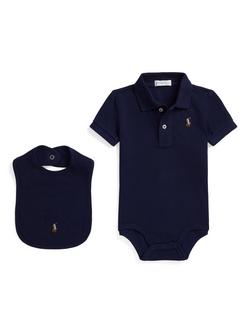 Ralph Lauren Baby Cotton Polo Gift Set, Refined Navy