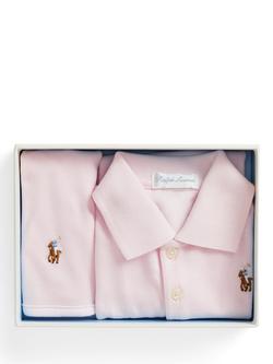 Ralph Lauren Baby Knitted Cotton 2 Piece Polo Horse Bodysuit and Bib Gift Set, Delicate Pink - view 2, Delicate Pink