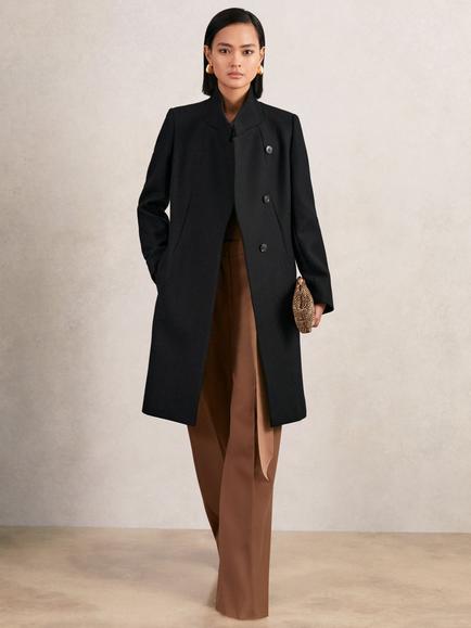 Reiss Max Wool Rich Coat, Black, Black