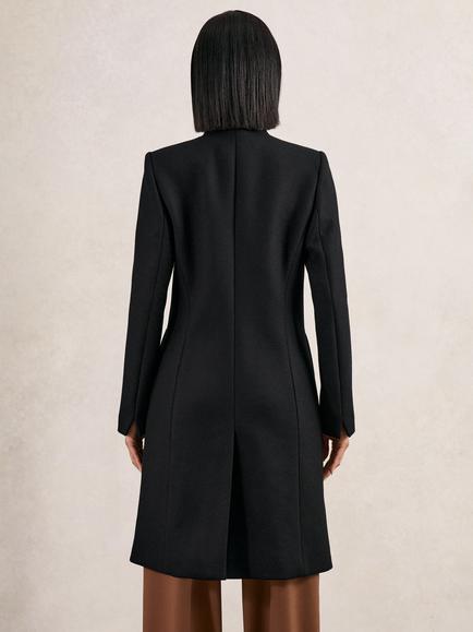 Reiss Max Wool Rich Coat, Black - view 2, Black
