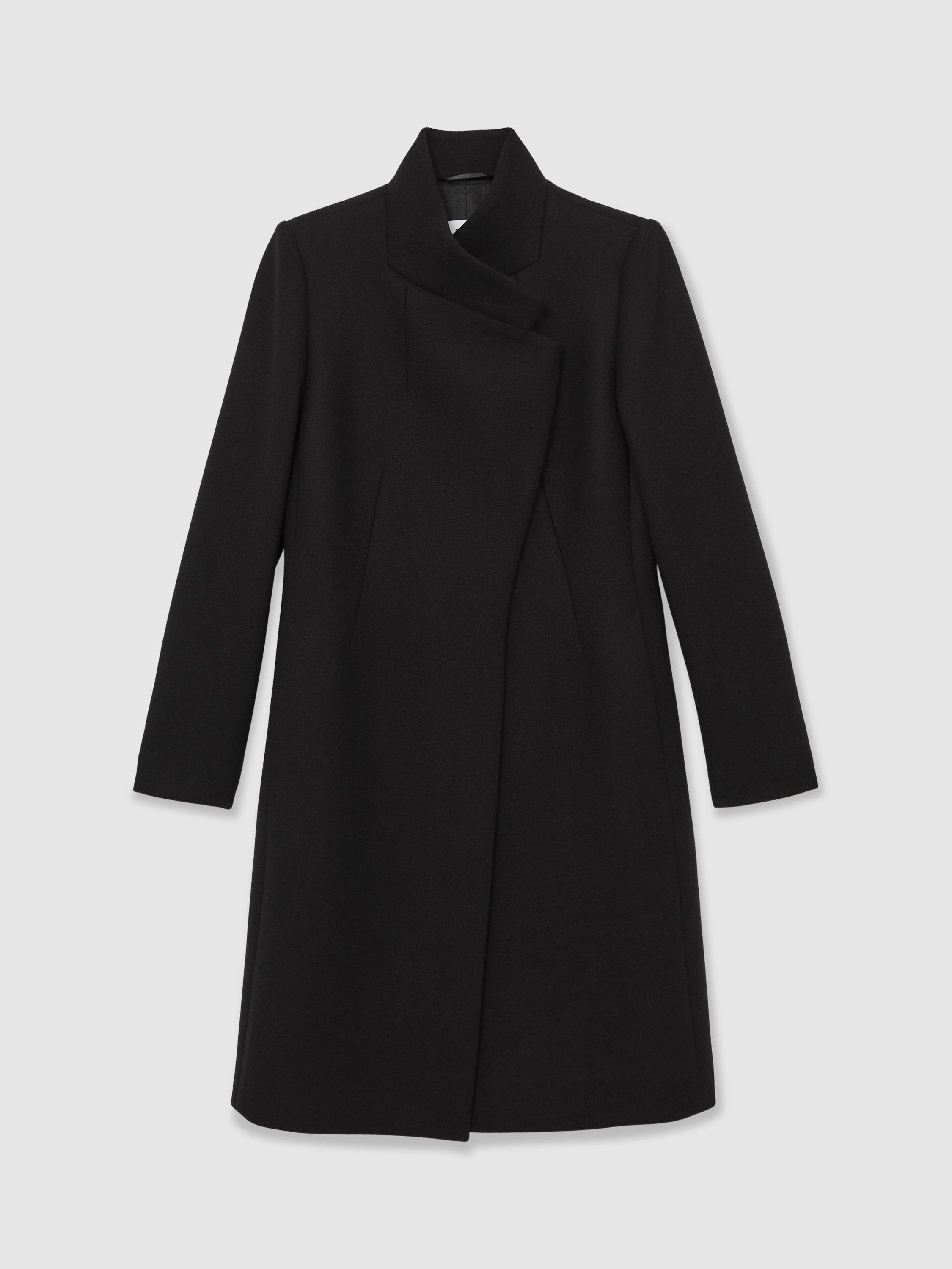 Product image 3 of 5, which shows Reiss Max Wool Rich Coat, Black, 6