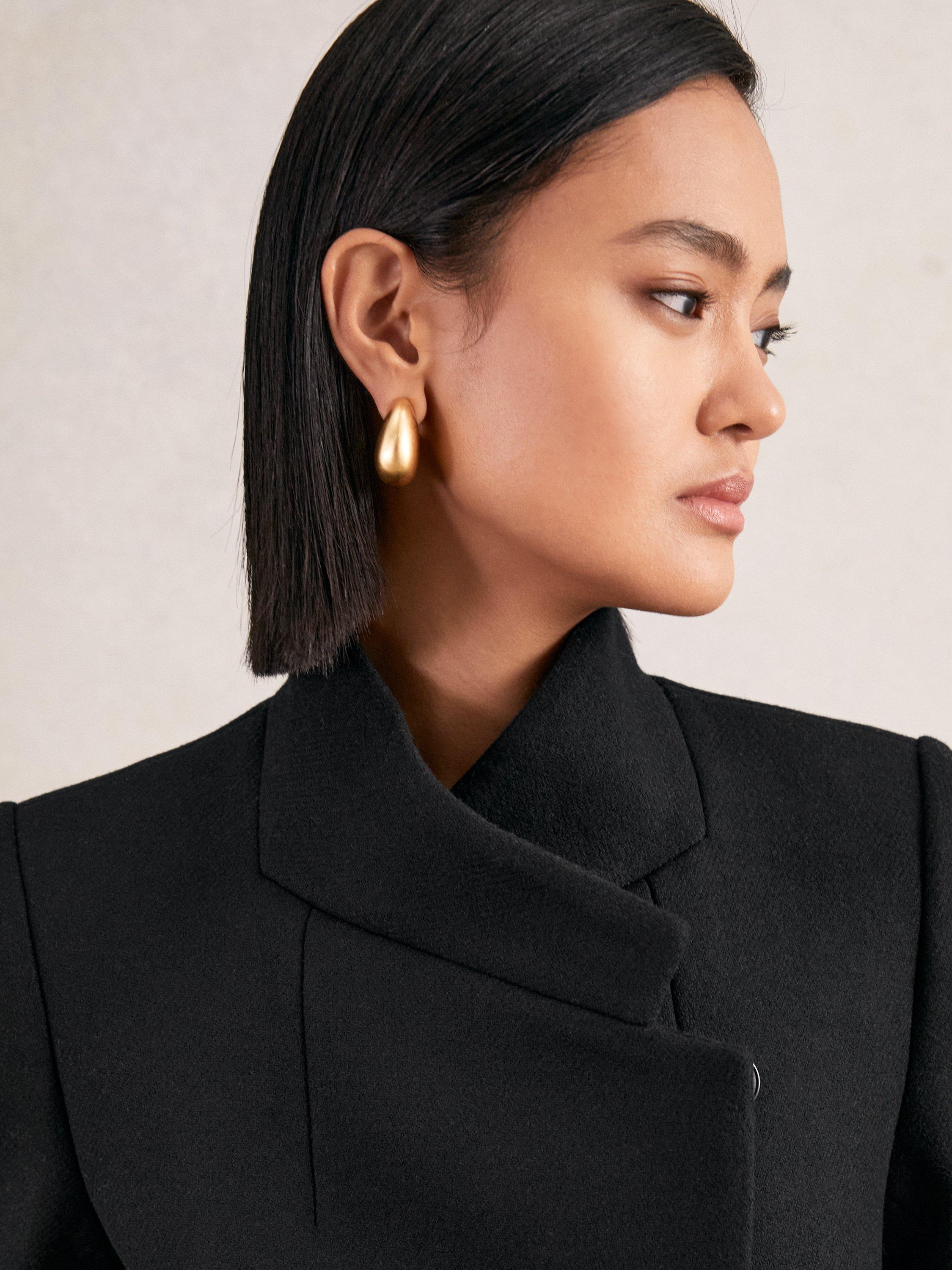 Product image 4 of 5, which shows Reiss Max Wool Rich Coat, Black, 6