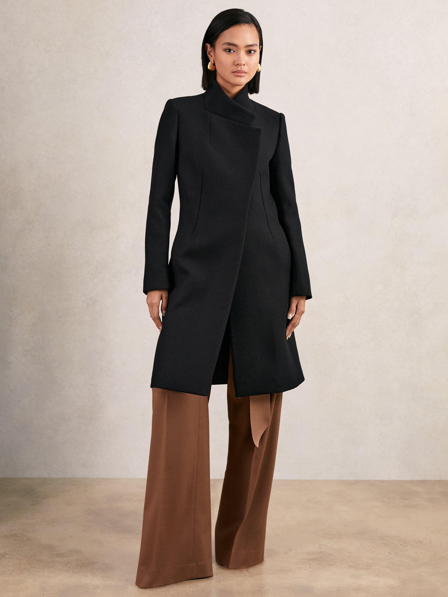 Product image 5 of 5, which shows Reiss Max Wool Rich Coat, Black, 6