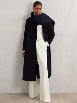 Reiss Indira Blind Seam Wool Rich Coat, Navy, Navy