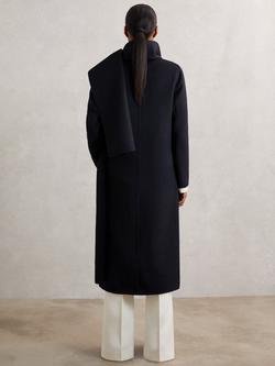 Reiss Indira Blind Seam Wool Rich Coat, Navy - view 2, Navy