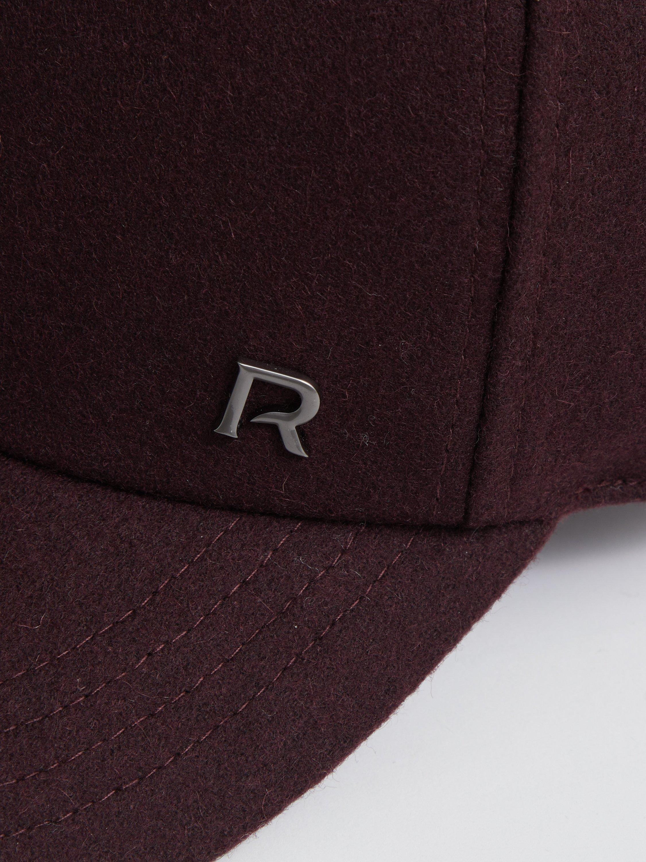Product image 2 of 4, which shows Reiss Fiona Wool Blend Baseball Cap, Burgundy, One Size
