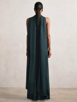 Reiss Petite Greta Cape Back Maxi Dress, Teal Green - view 2, Teal Green