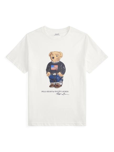 Ralph Lauren Kids' Cotton Polo T-Shirt, White Core Bear, White Core Bear