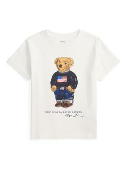 Ralph Lauren Kids' Cotton Polo T-Shirt, White Core Bear, White Core Bear