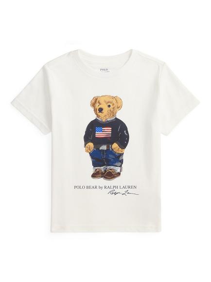 Ralph Lauren Kids' Cotton Polo T-Shirt, White Core Bear, White Core Bear