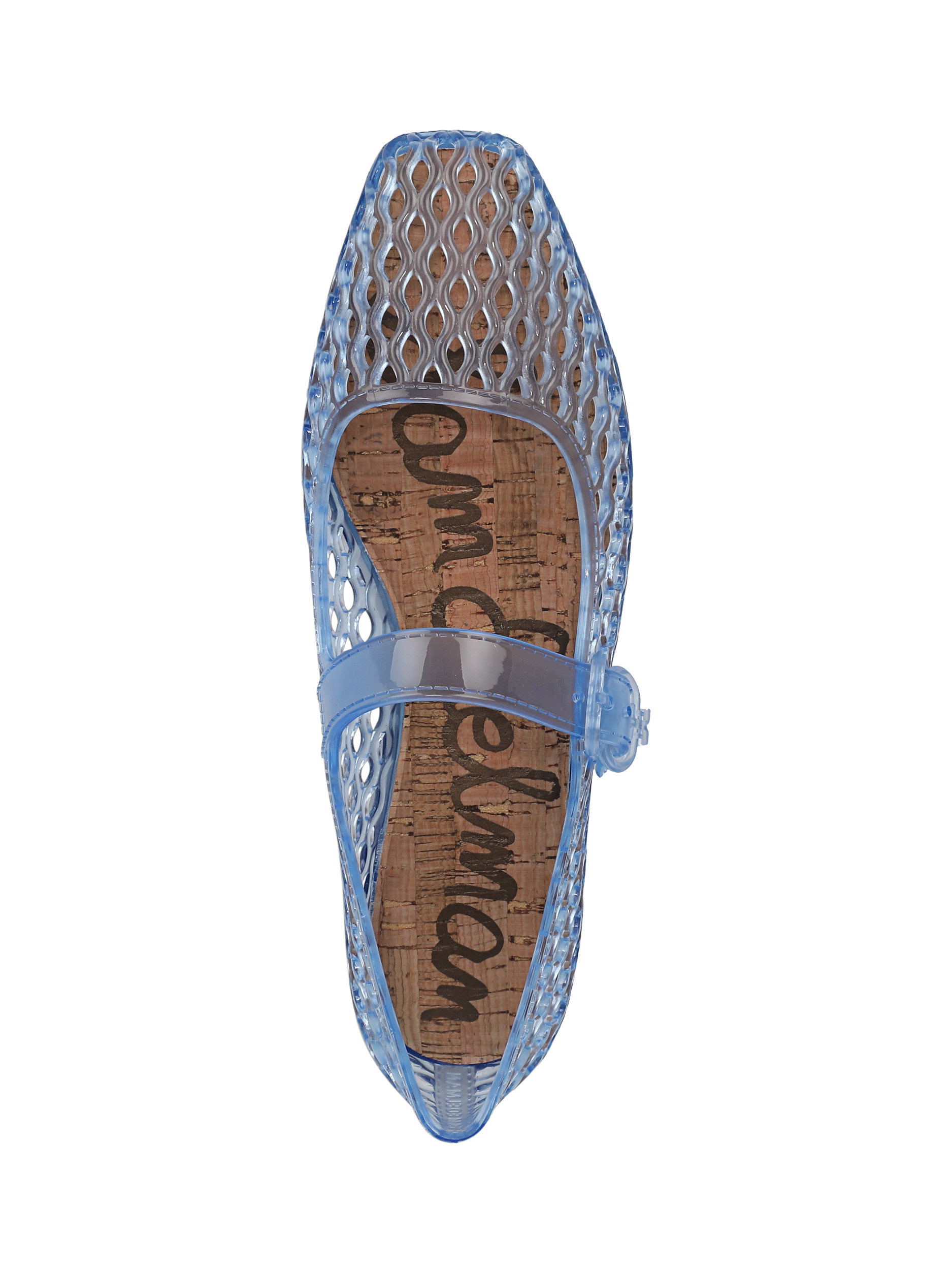 Product image 3 of 6, which shows Sam Edelman Michaela Jelly Flat Sandals, Soft Blue, 3.5