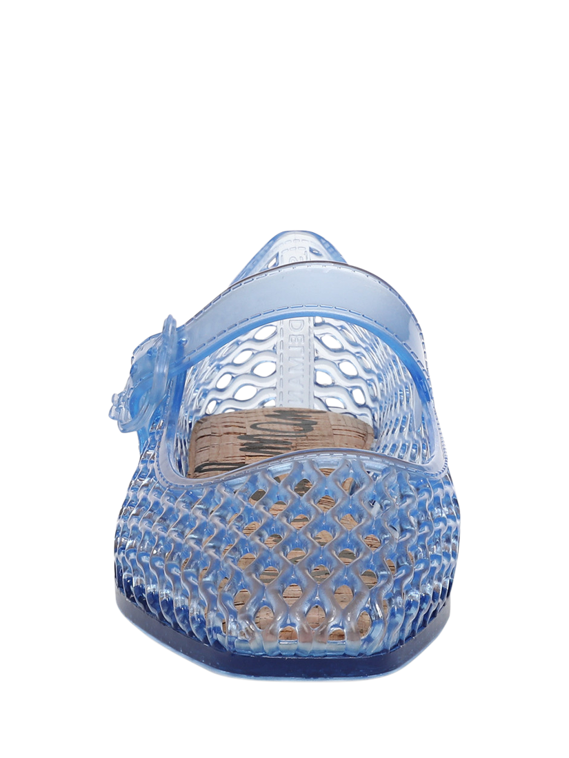 Product image 5 of 6, which shows Sam Edelman Michaela Jelly Flat Sandals, Soft Blue, 3.5