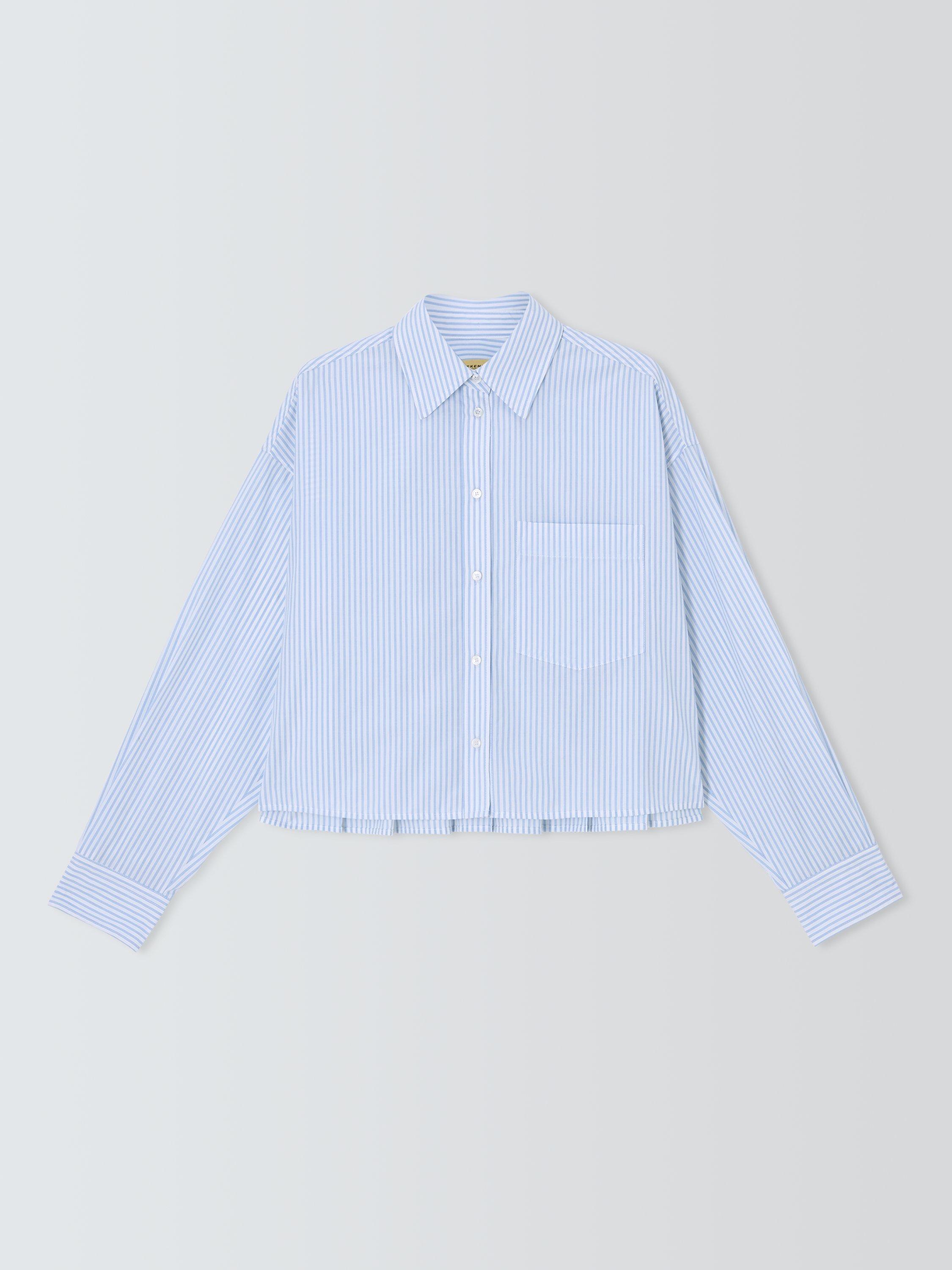 Product image 1 of 1, which shows Weekend MaxMara Eden Cotton Stripe Shirt, Light Blue, 6