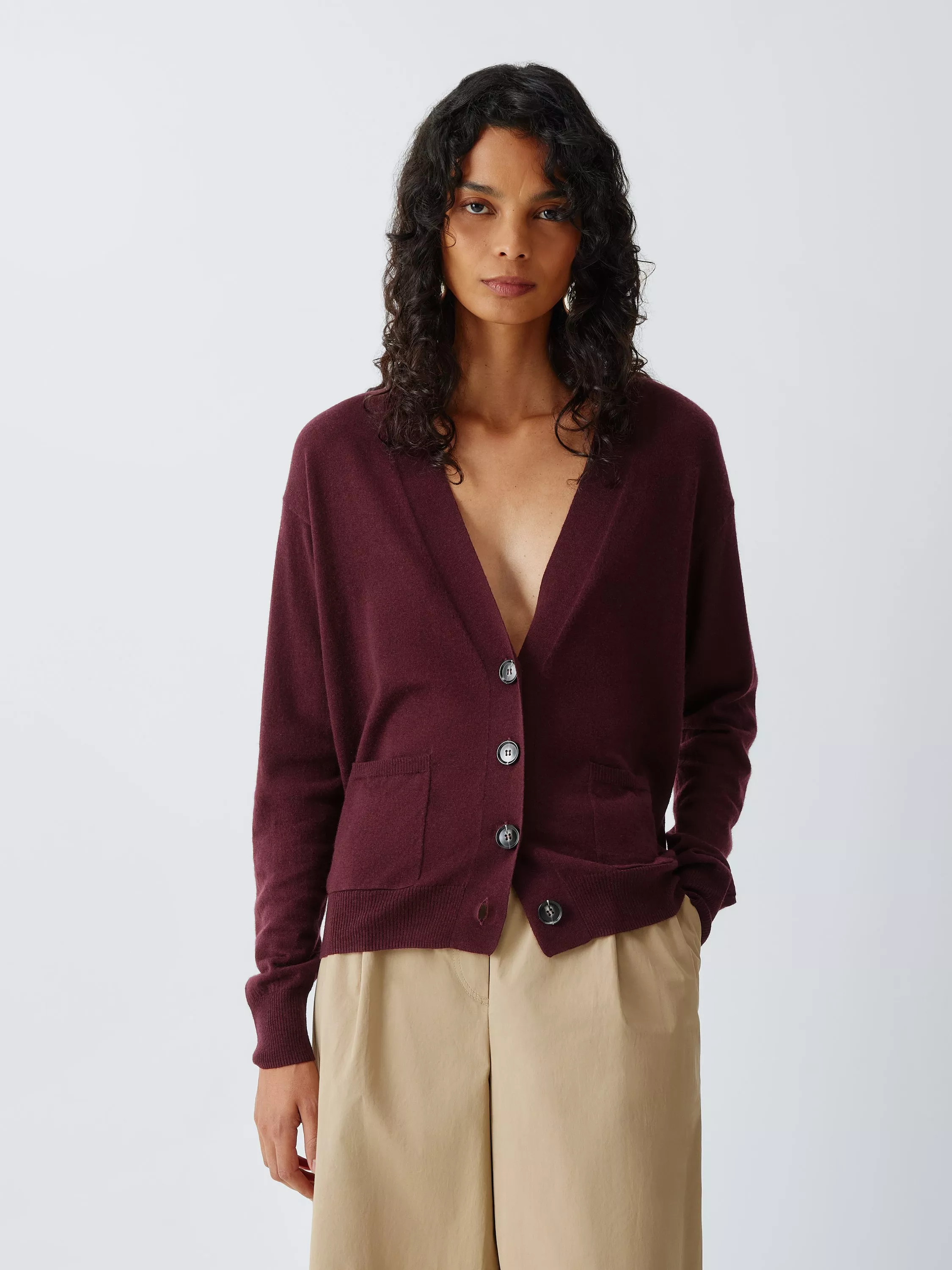 Weekend MaxMara Unito Wool Rich Cardigan, Burgundy